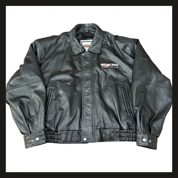 Corvette Z06 505 HP Leather Jacket Men’s XL Mad House GM Licensed Black EUC - Picture 3 of 12